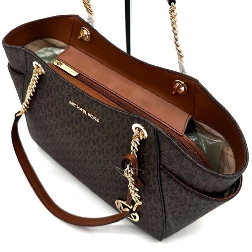 Michael Kors Large Jet Set Travel Chain Shoulder Bag & Continental Wallet - Picture 7 of 15